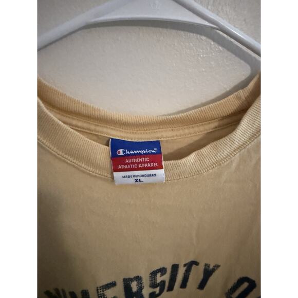 Vintage Champion University of Akron Zips Long Sleeve Shirt XL Tan Spell Out - Picture 3 of 5